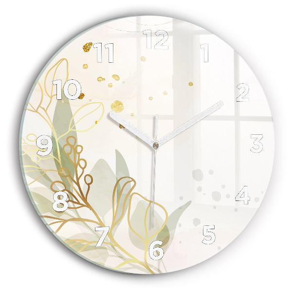 Round glass wall clock Pastel abstraction