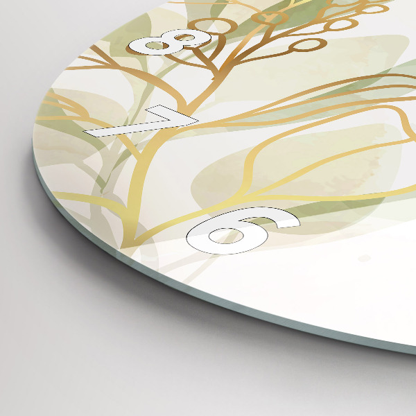 Round glass wall clock Pastel abstraction