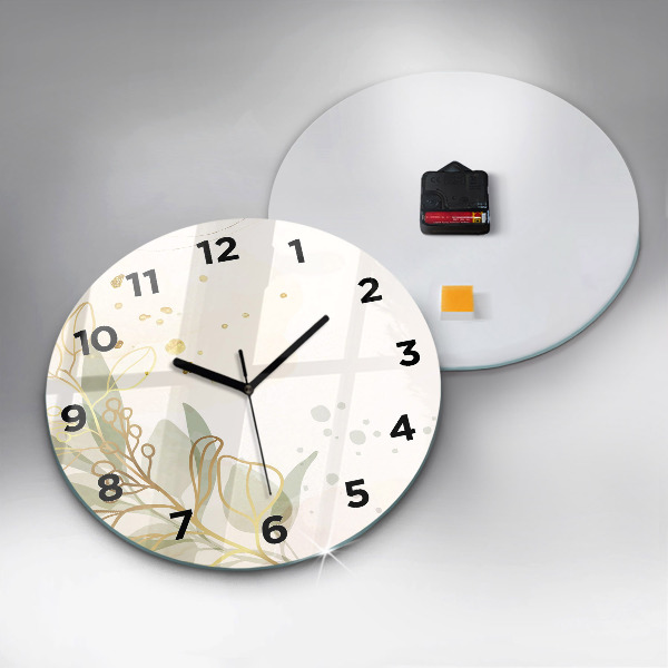 Round glass wall clock Pastel abstraction