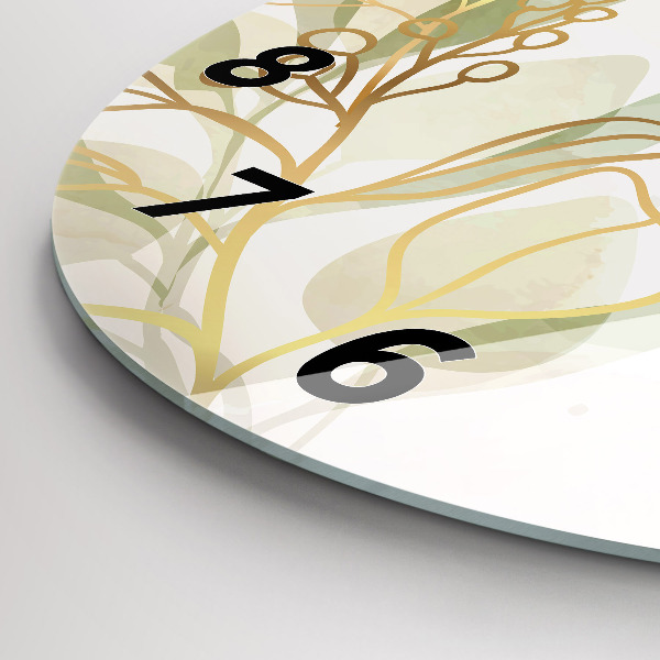 Round glass wall clock Pastel abstraction