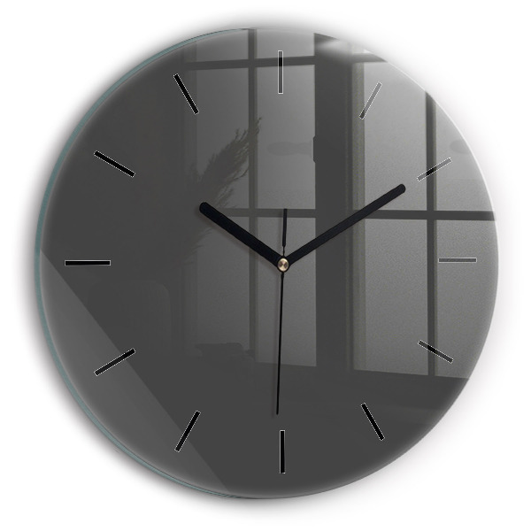 Round glass wall clock Color gray