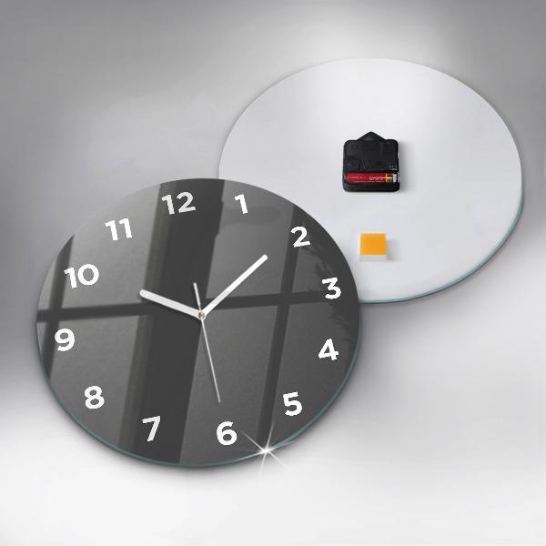 Round glass wall clock Color gray