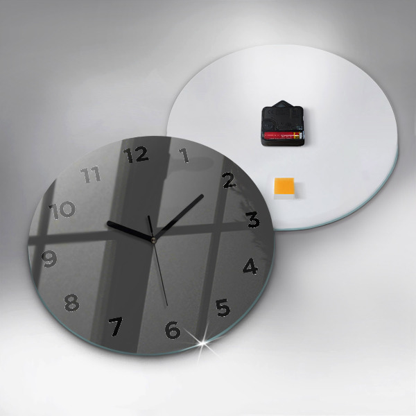 Round glass wall clock Color gray