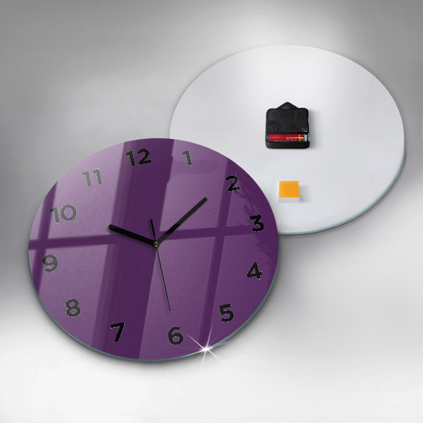 Round glass wall clock Violet