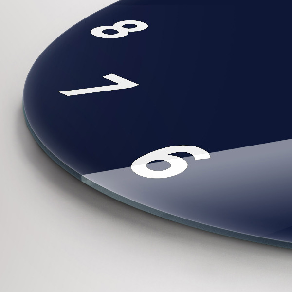 Round glass wall clock Dark Navy