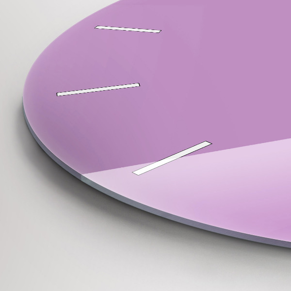 Round glass wall clock Lilac
