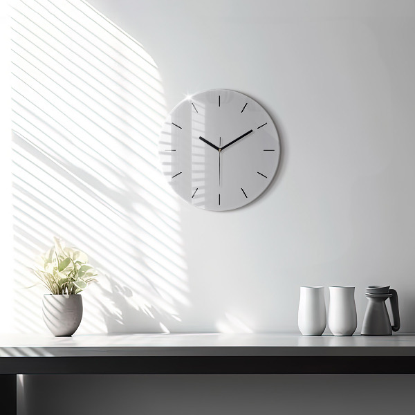 Round glass wall clock Light Gray