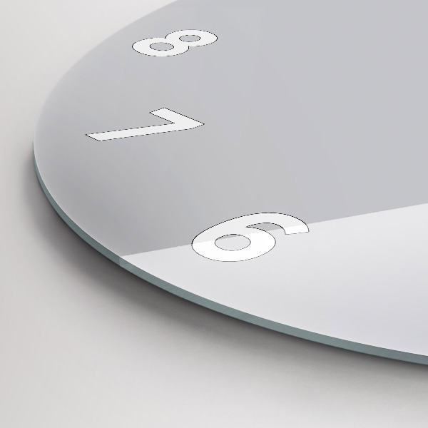 Round glass wall clock Light Gray