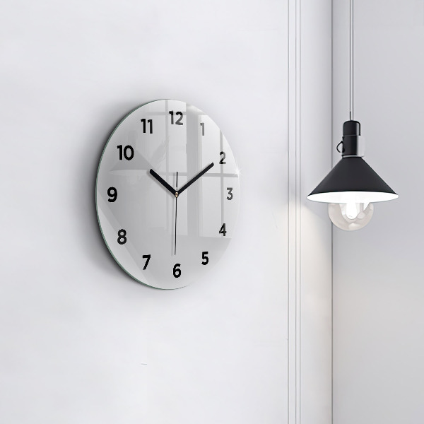 Round glass wall clock Light Gray