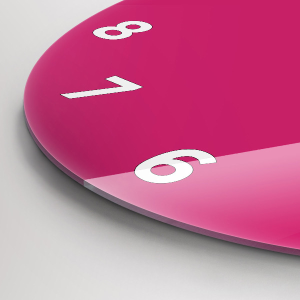 Round glass wall clock Pink