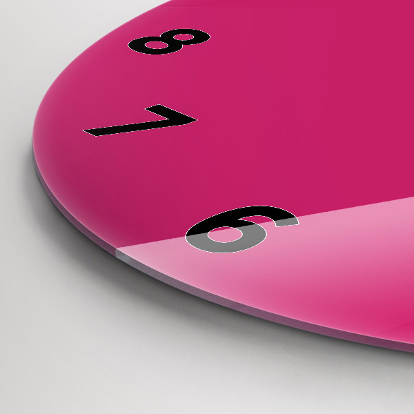 Round glass wall clock Pink