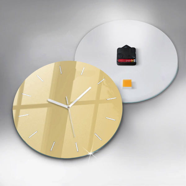 Round glass wall clock Creamy