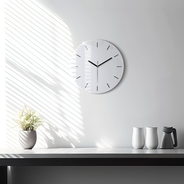 Round glass wall clock White