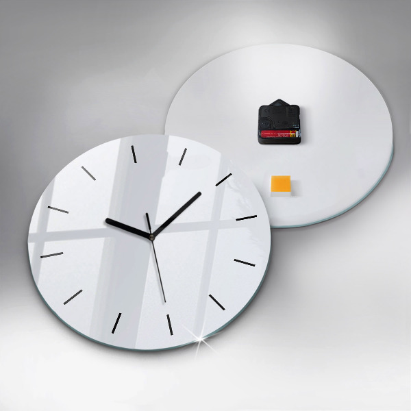 Round glass wall clock White