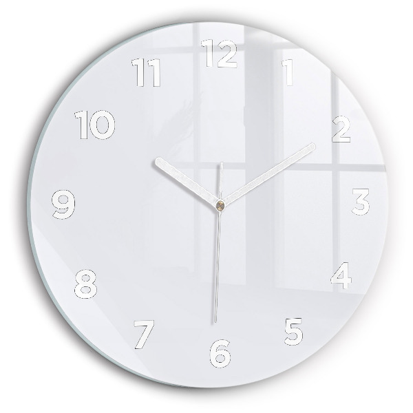 Round glass wall clock White