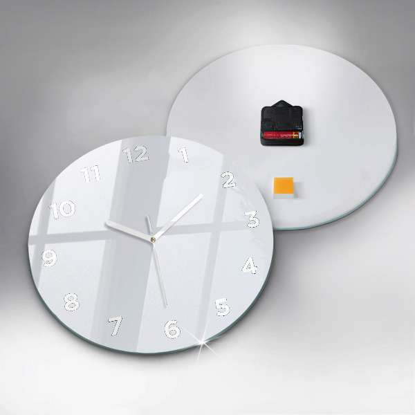 Round glass wall clock White