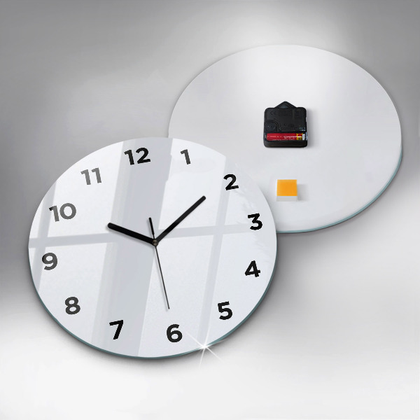 Round glass wall clock White