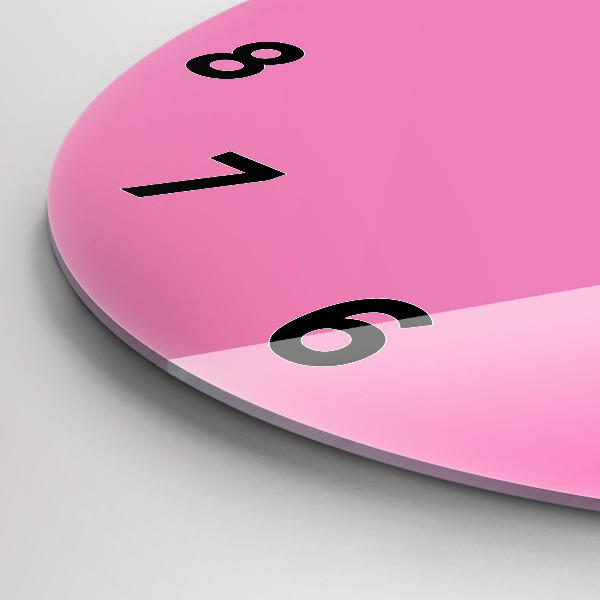 Round glass wall clock Pink