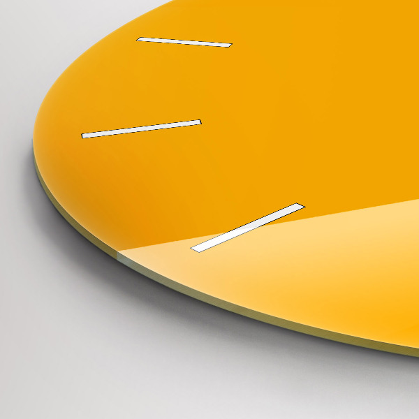 Round glass wall clock Dark Yellow