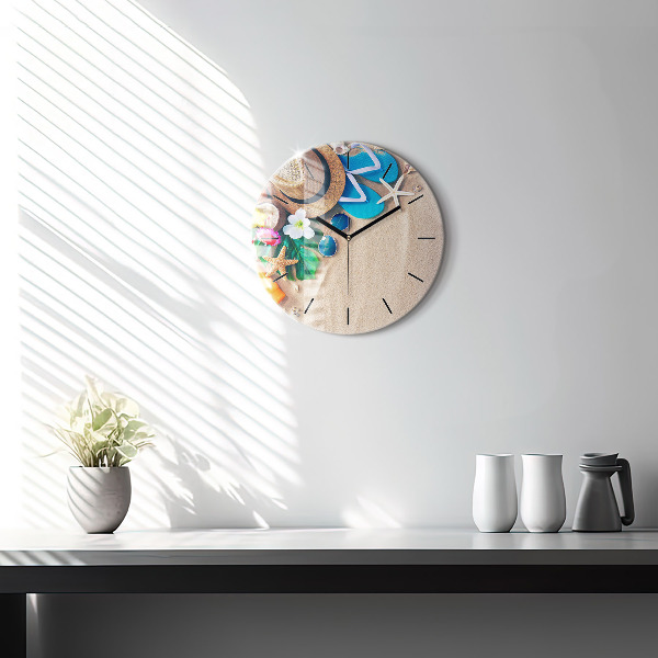 Round glass wall clock Holiday accessories