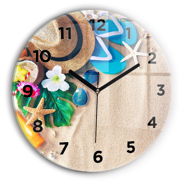 Round glass wall clock Holiday accessories
