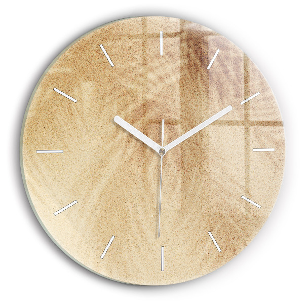 Round glass wall clock Golden abstraction