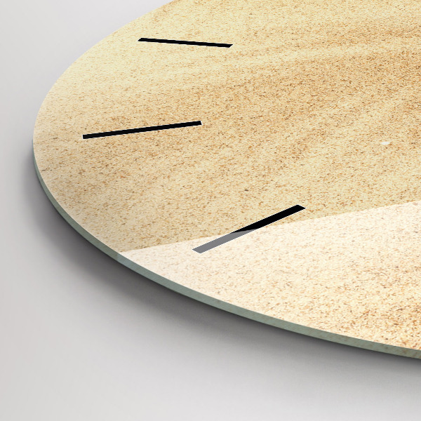 Round glass wall clock Golden abstraction