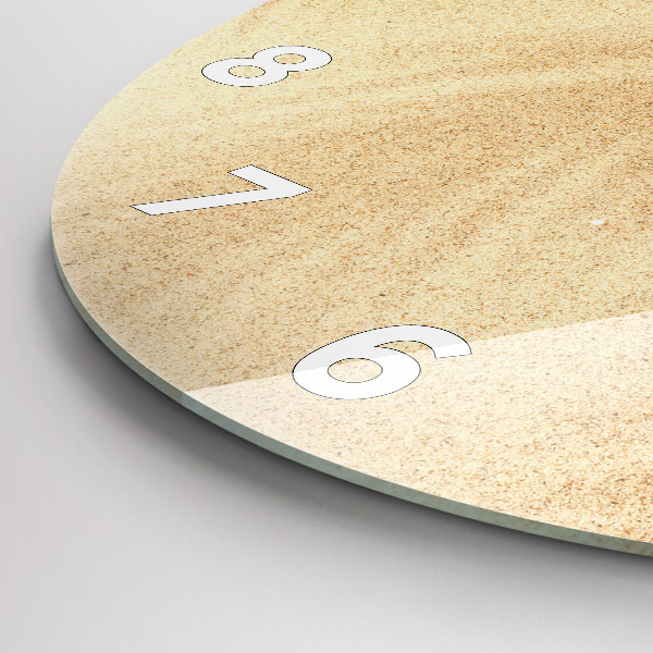 Round glass wall clock Golden abstraction