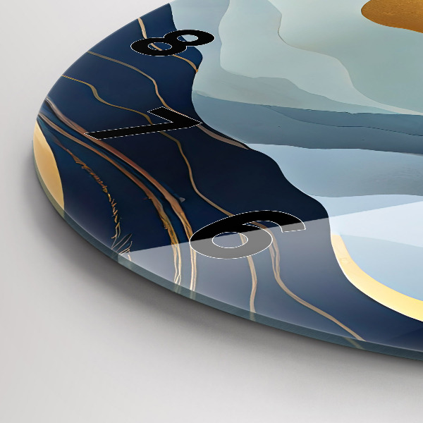 Round glass wall clock Abstract mountains
