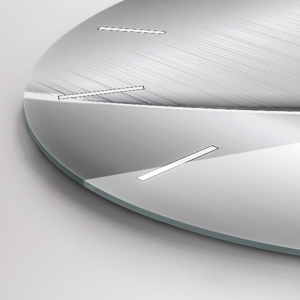 Round glass wall clock Silver pattern