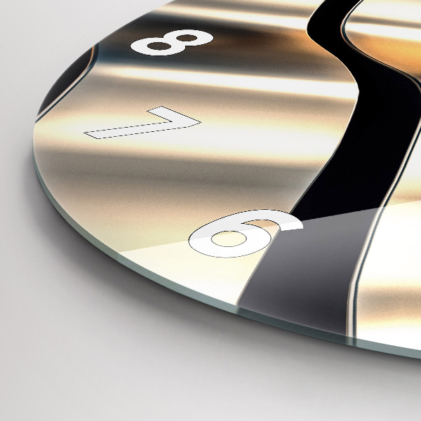 Round glass wall clock Silver pattern