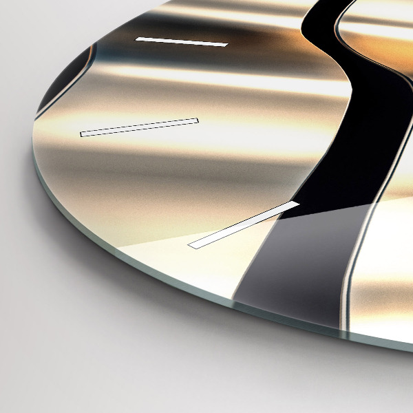 Round glass wall clock Silver pattern