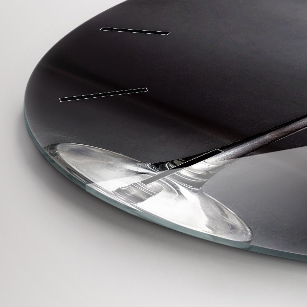 Round glass wall clock Glass of wine