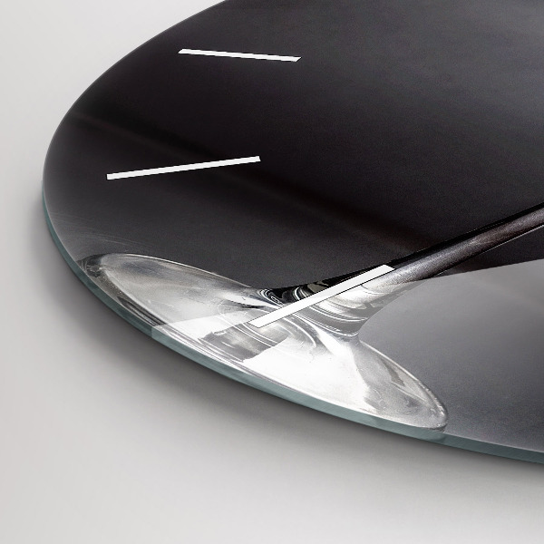 Round glass wall clock Glass of wine