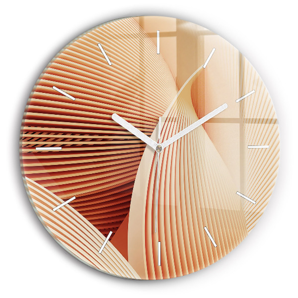 Round glass wall clock Abstract wave pattern