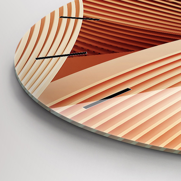 Round glass wall clock Abstract wave pattern