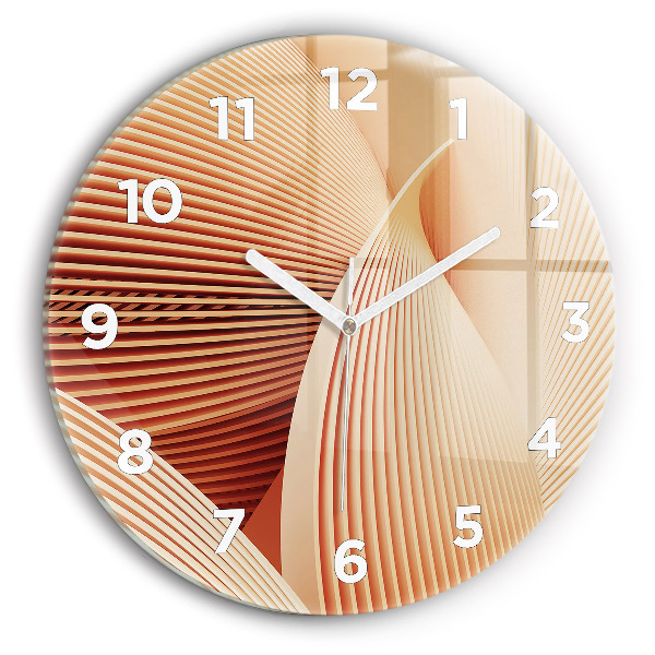 Round glass wall clock Abstract wave pattern