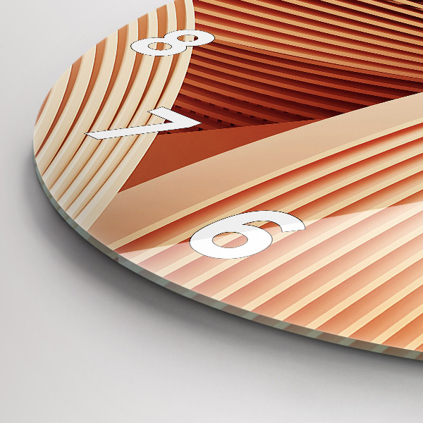 Round glass wall clock Abstract wave pattern