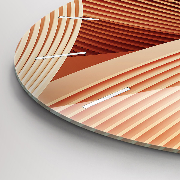 Round glass wall clock Abstract wave pattern