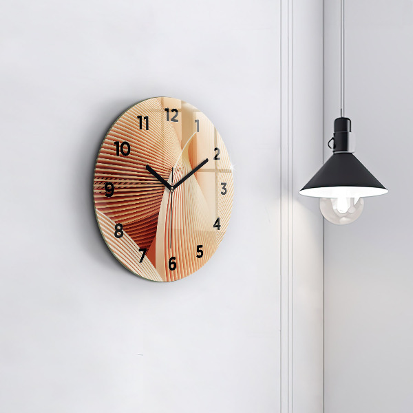 Round glass wall clock Abstract wave pattern