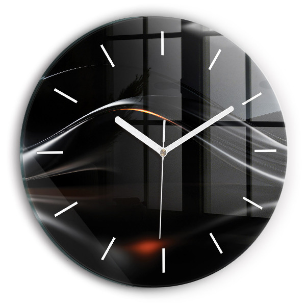 Round glass wall clock Abstraction