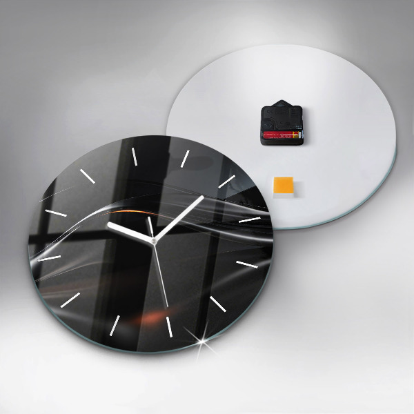 Round glass wall clock Abstraction