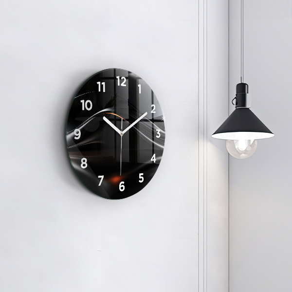 Round glass wall clock Abstraction