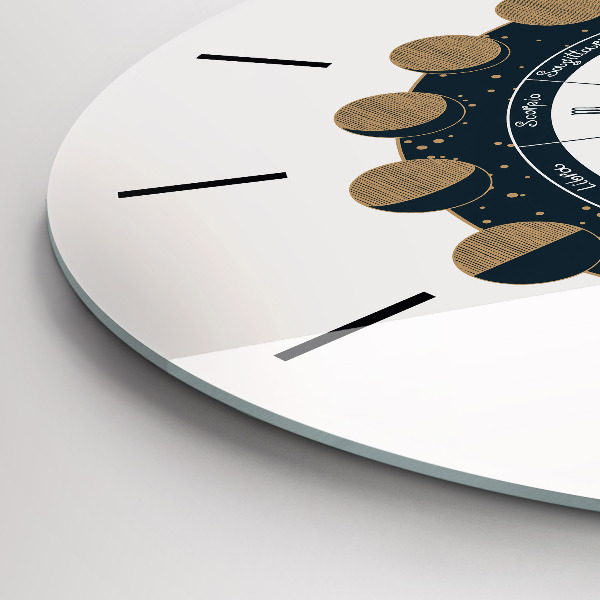 Round glass wall clock Moon Phases and the Eye