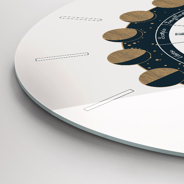Round glass wall clock Moon Phases and the Eye