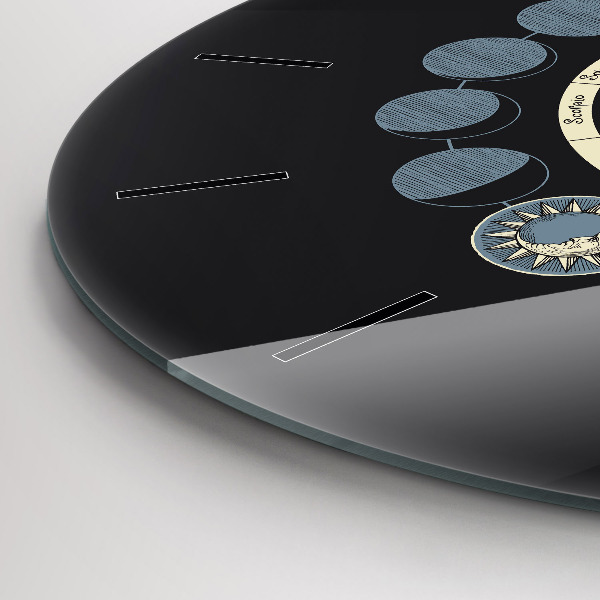Round glass wall clock Moon phases