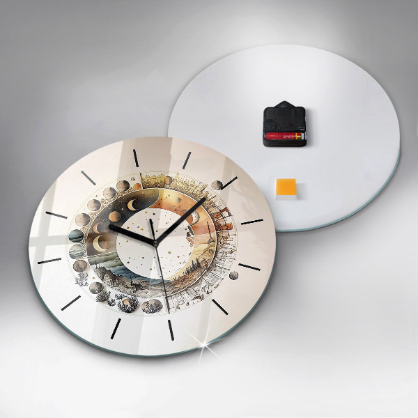 Round glass wall clock Astronomy clock