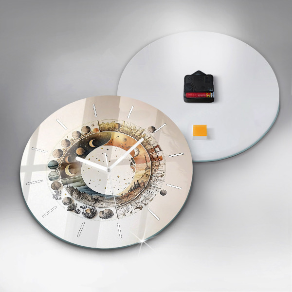 Round glass wall clock Astronomy clock