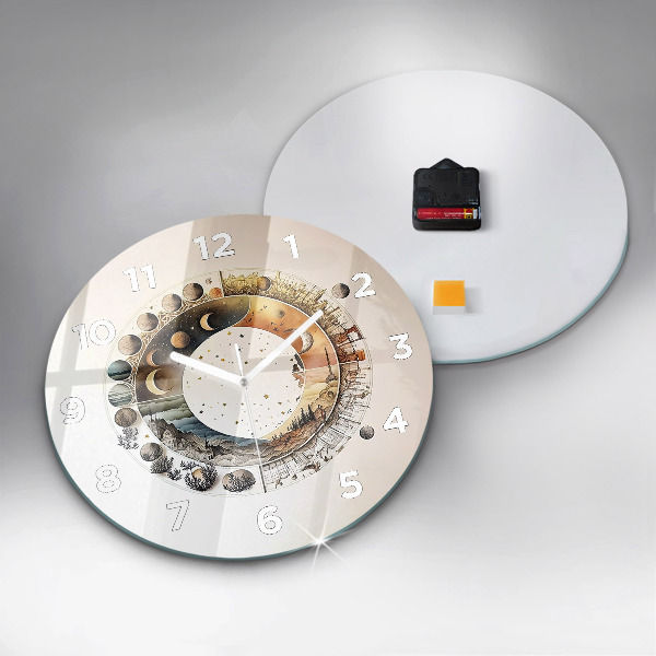 Round glass wall clock Astronomy clock