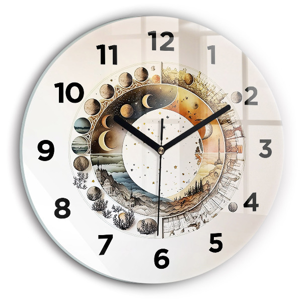 Round glass wall clock Astronomy clock